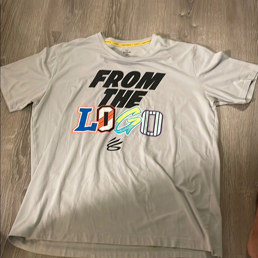 Light Gray Tee with Bold Graphic Text